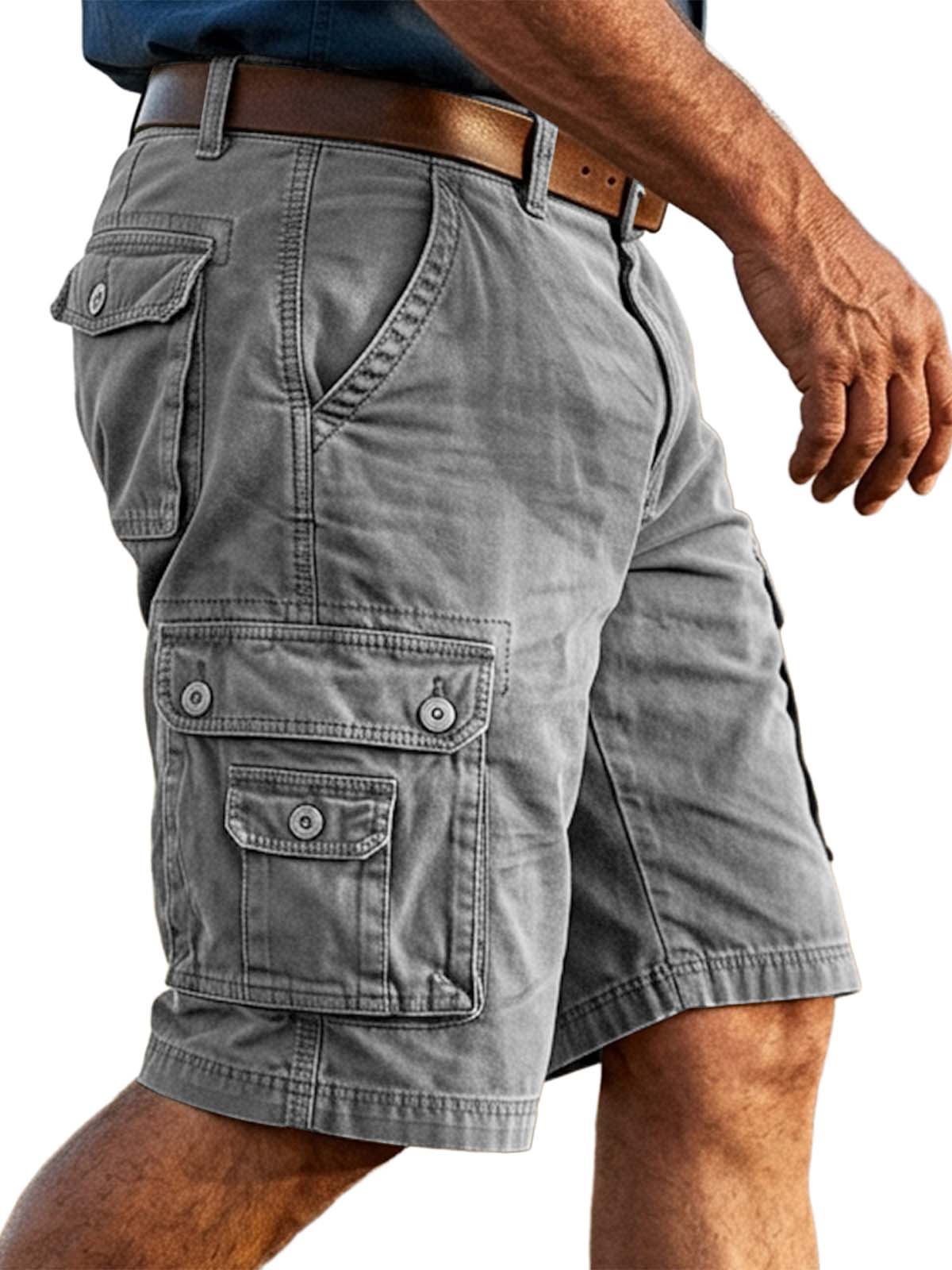 100% Cotton Basic Multi-Pocket Cargo Shorts