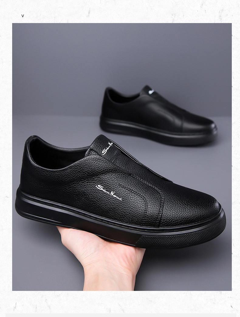 Men's casual soft-soled rubber comfortable breathable non-slip leather shoes