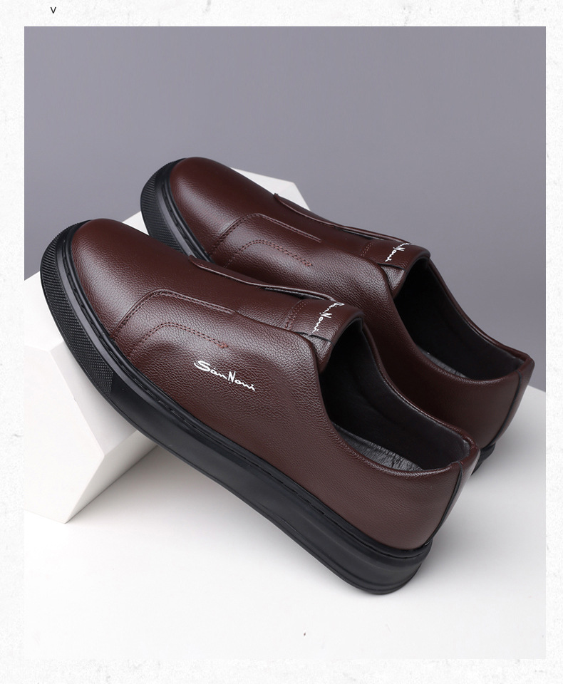 Men's casual soft-soled rubber comfortable breathable non-slip leather shoes