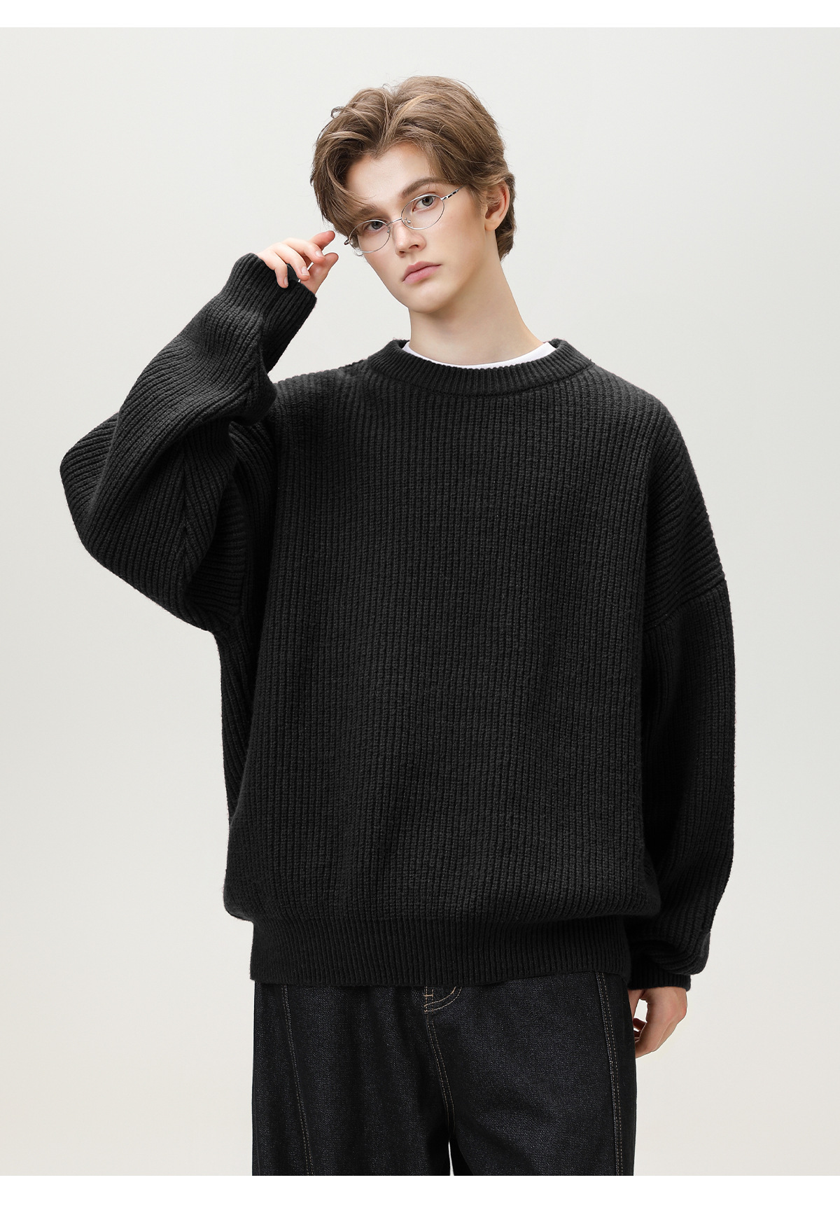 Men's Chunky-Knit Crew-Neck Sweater 