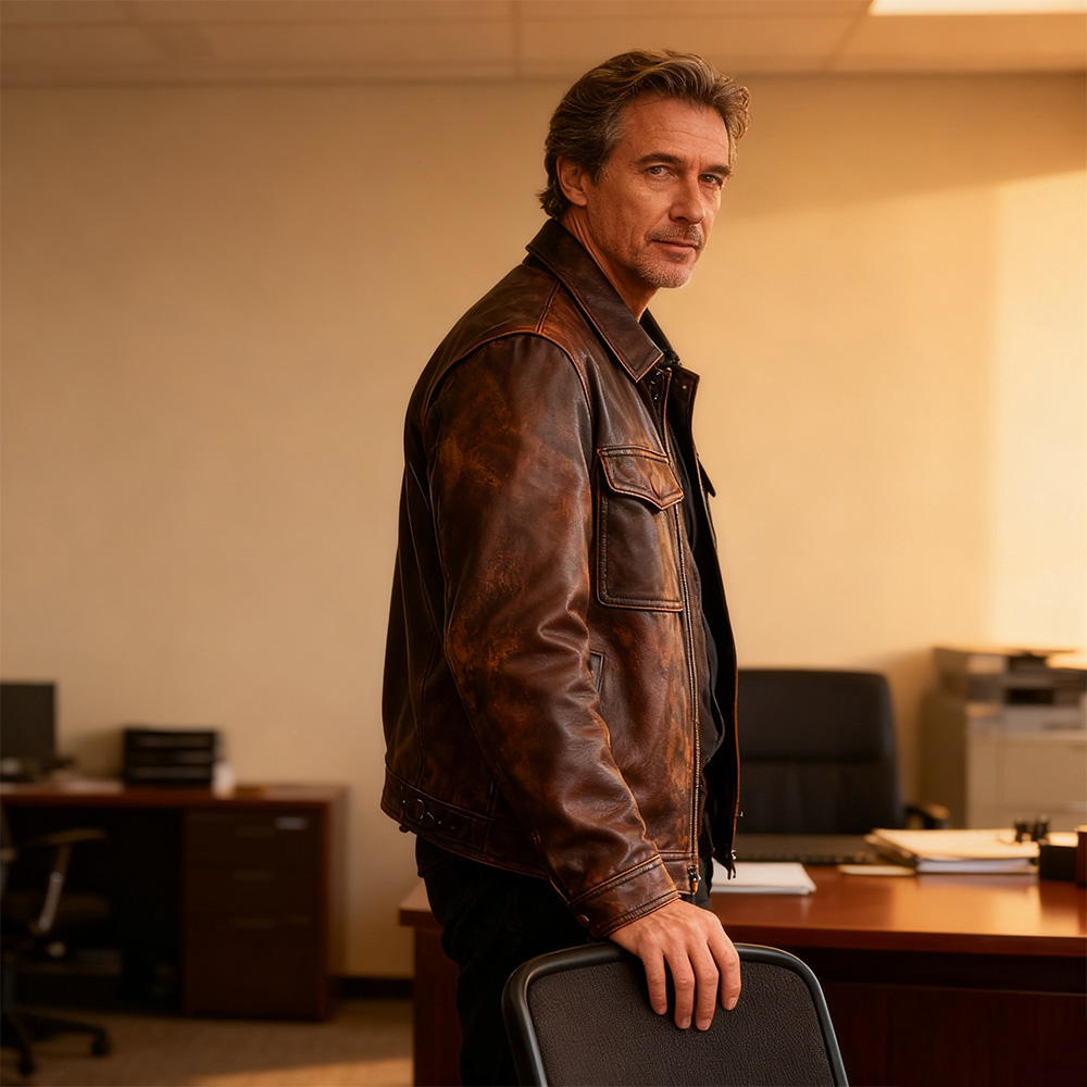 Ends soon  🔥 Up to 75% off today only!-Men's lapel cowhide leather jacket