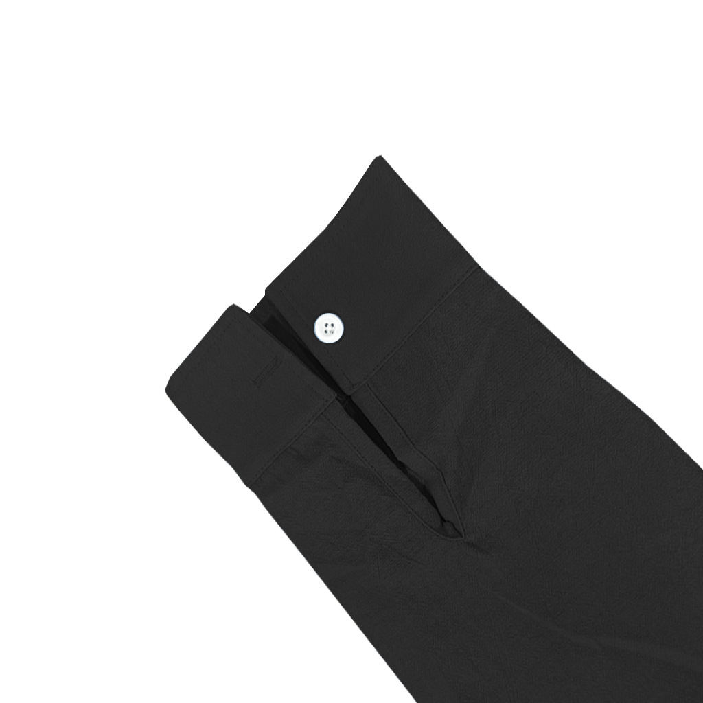 Men's long-sleeved stand-collar breathable casual linen shirt with pockets.