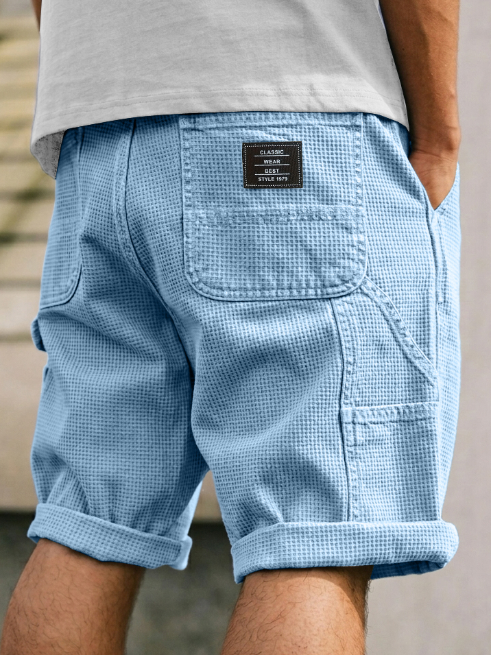 Men's Casual Multi-Pocket Waffle Shorts