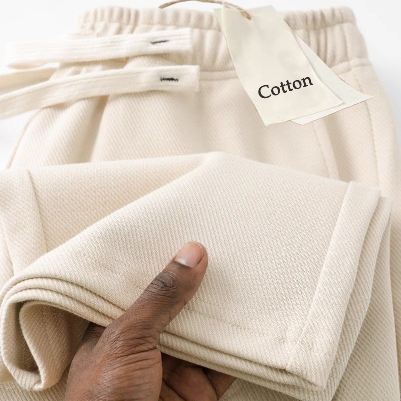 Men's Solid Color 300G Twill Cotton Sporty Casual Pants