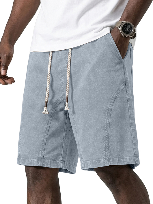Men's Pure Cotton Versatile Washed & Distressed Deconstructed Design Loose-Fit Shorts