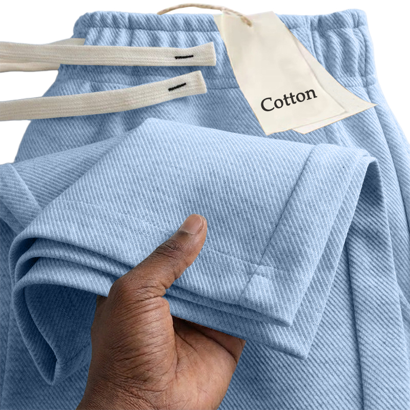 Men's Solid Color 300G Twill Cotton Sporty Casual Pants