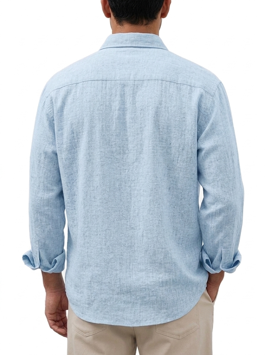 Men's Lightweight Linen-Blend Casual Shirt