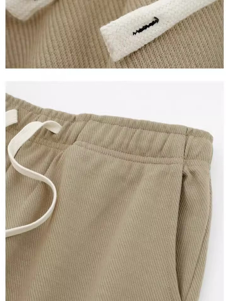 Men's Solid Color 300G Twill Cotton Sporty Casual Pants