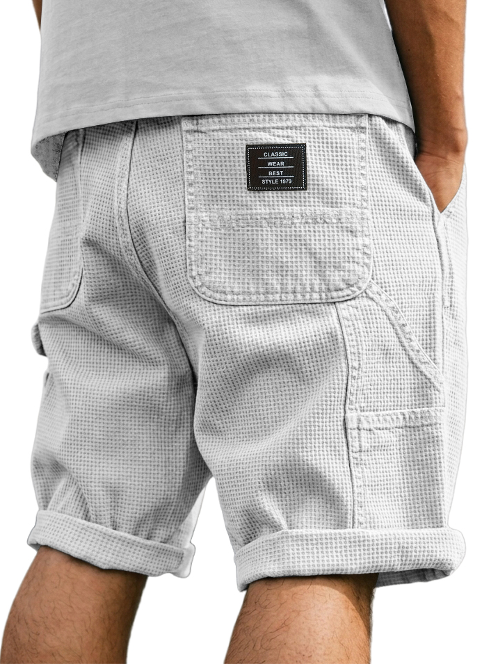 Men's Casual Multi-Pocket Waffle Shorts