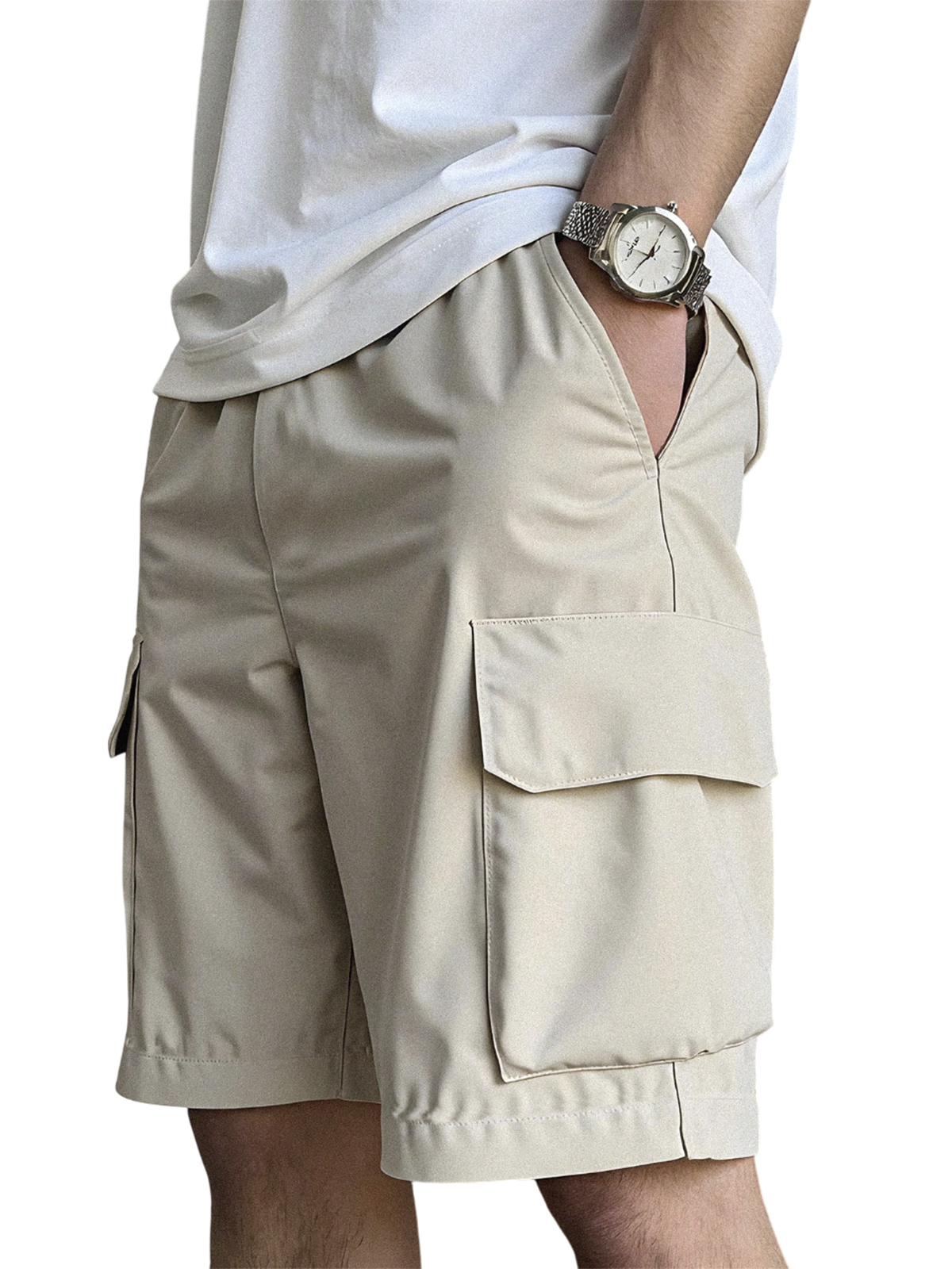 Men's Lightweight Workwear Casual Shorts with Multiple Pockets