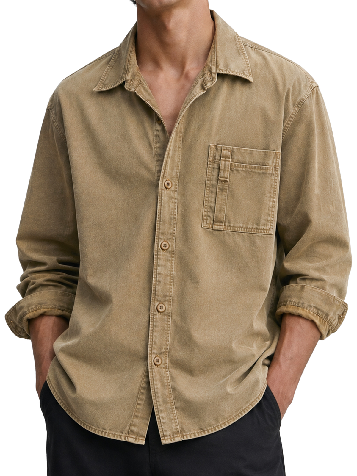 Men's Retro Casual Washed Everyday Shirt