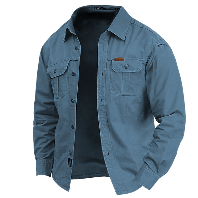 Cow Pattern Casual Men's Work Shirt Long Sleeve