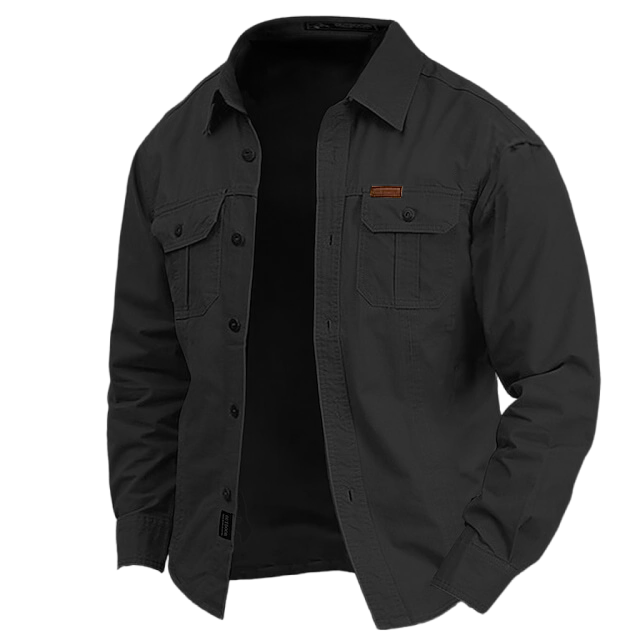 Cow Pattern Casual Men's Work Shirt Long Sleeve