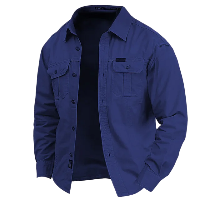 Cow Pattern Casual Men's Work Shirt Long Sleeve