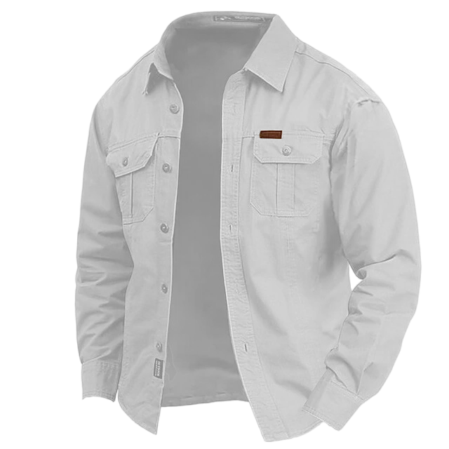 Cow Pattern Casual Men's Work Shirt Long Sleeve