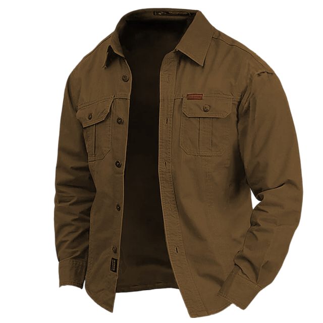 Cow Pattern Casual Men's Work Shirt Long Sleeve