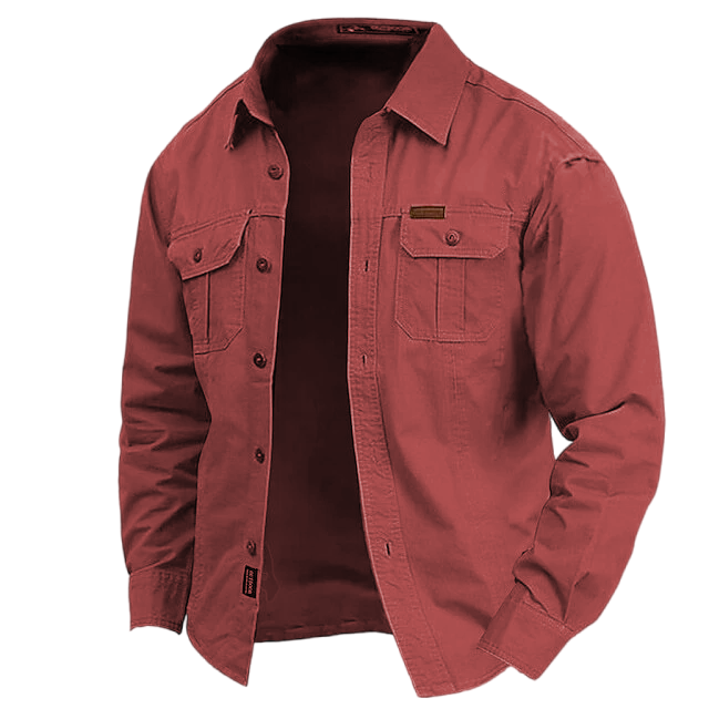 Cow Pattern Casual Men's Work Shirt Long Sleeve