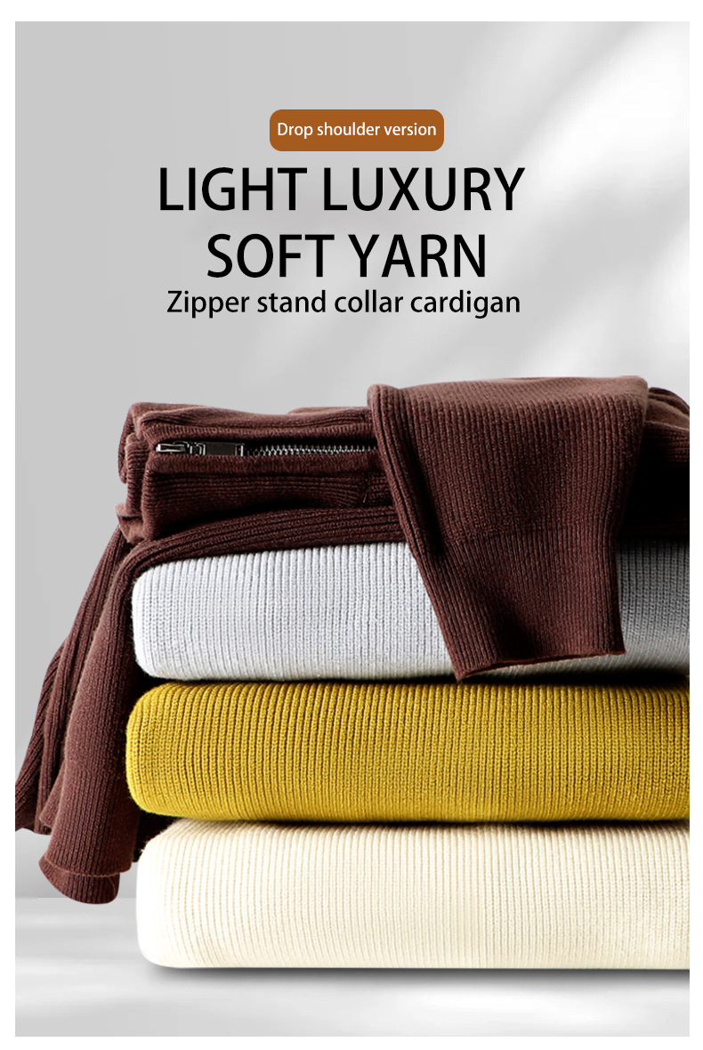 ⏰LAST DAY 65% OFF💥Men's half-zip stand-up collar sweater, slouchy knit pullover