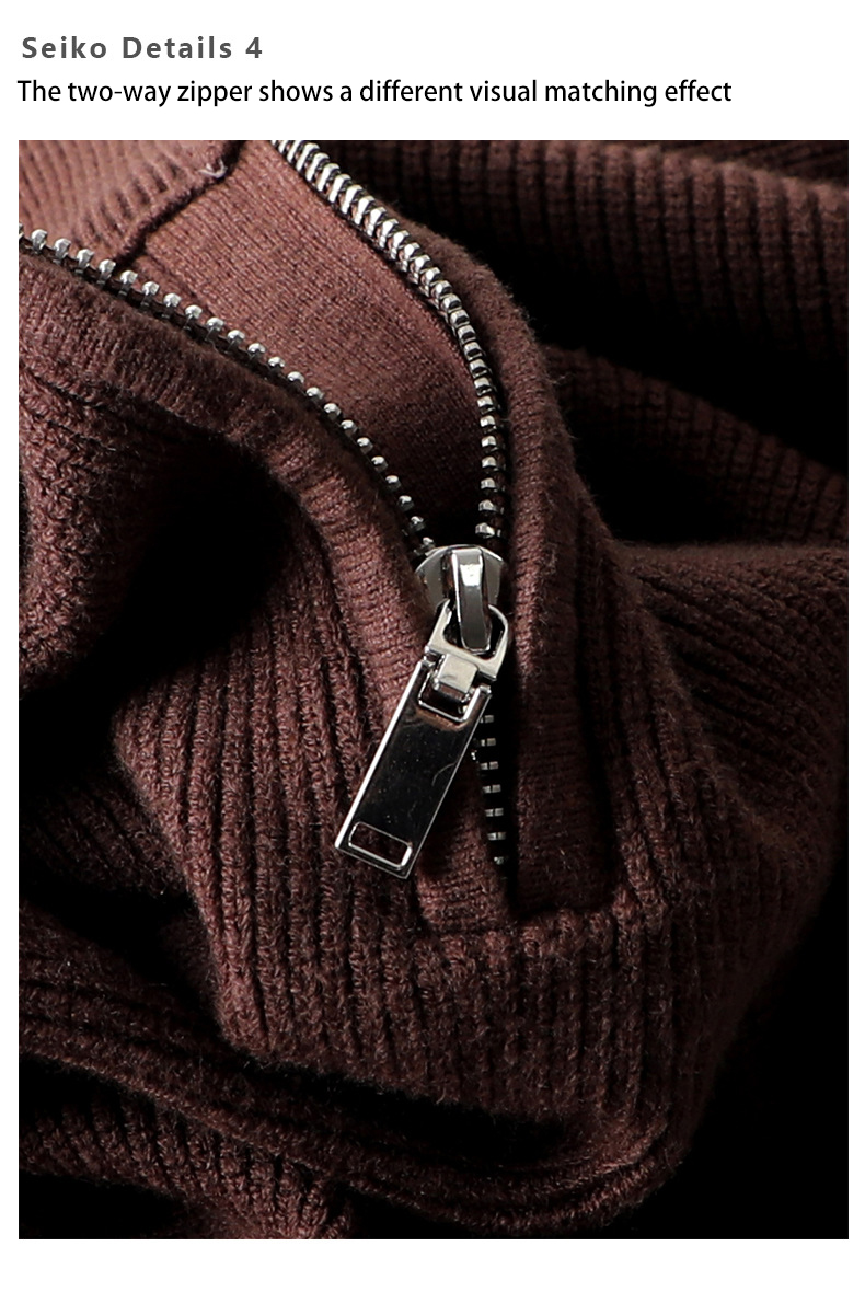 ⏰LAST DAY 65% OFF💥Men's half-zip stand-up collar sweater, slouchy knit pullover