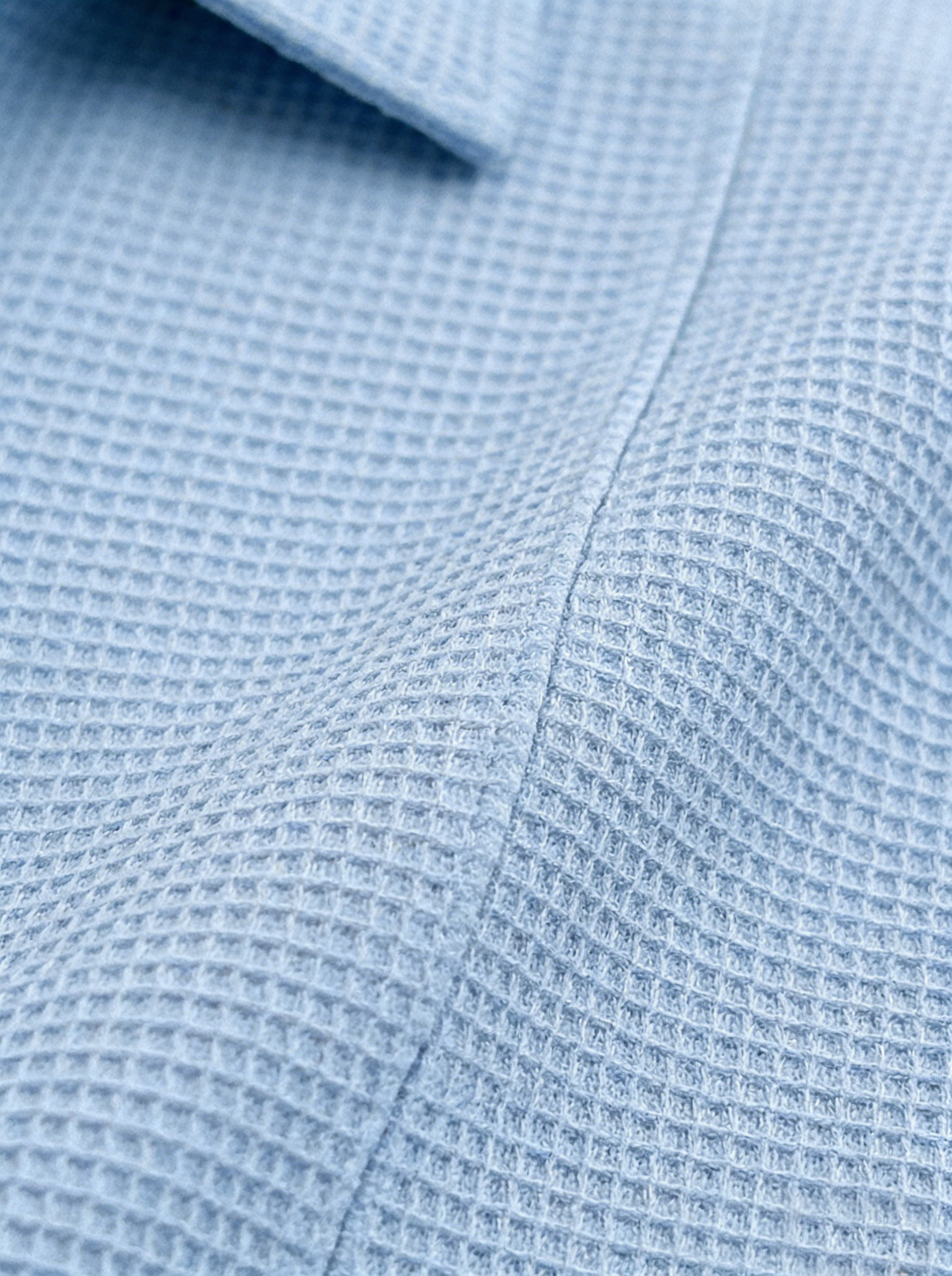 Men's Waffle-Knit Polo Shirt with Zippered Deconstructed Design