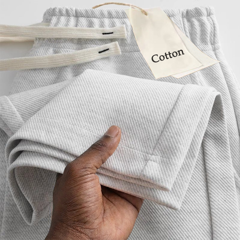 Men's Solid Color 300G Twill Cotton Sporty Casual Pants