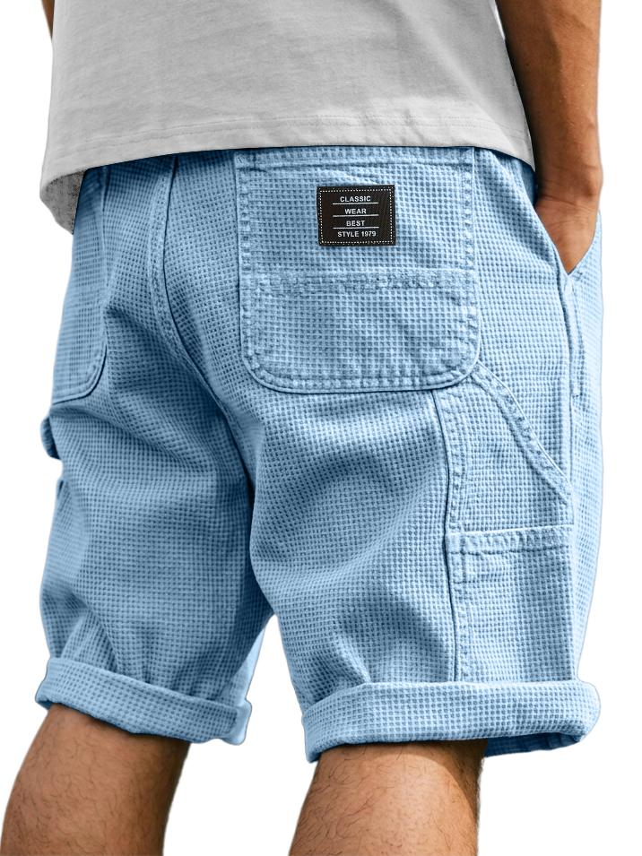 Men's Casual Multi-Pocket Waffle Shorts