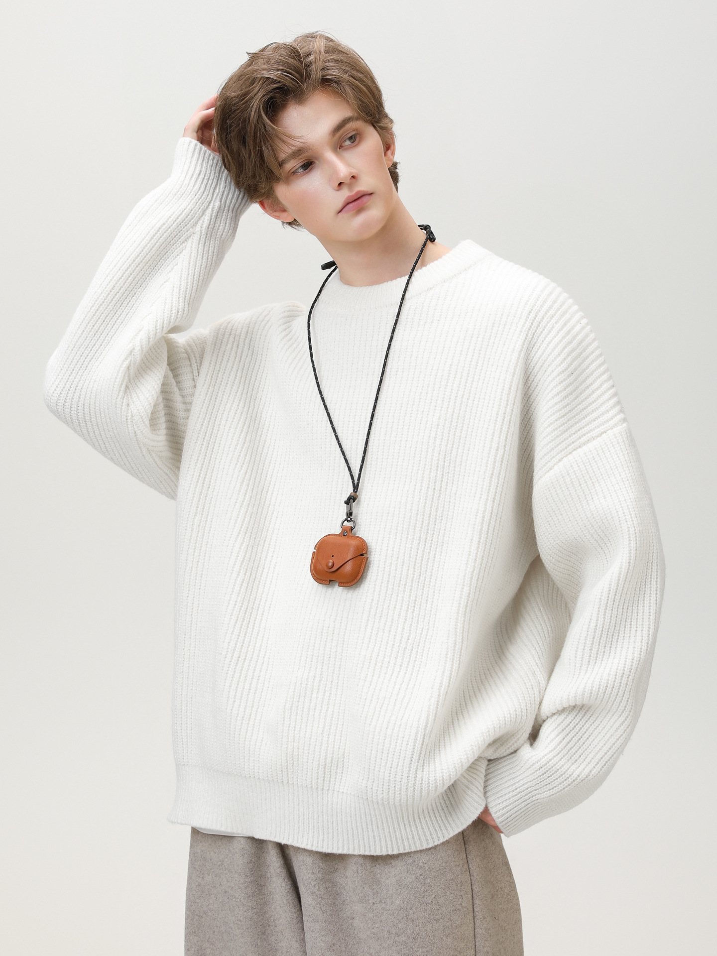 Men's Chunky-Knit Crew-Neck Sweater 