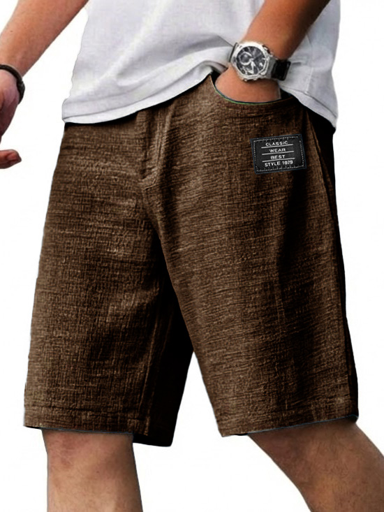 Men's Fashionable Casual Linen-Faux Loose Shorts