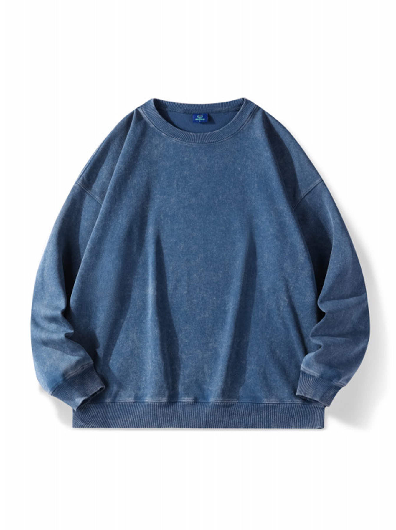Men's Vintage Crew-Neck Washed-Finish Cotton Sweatshirt