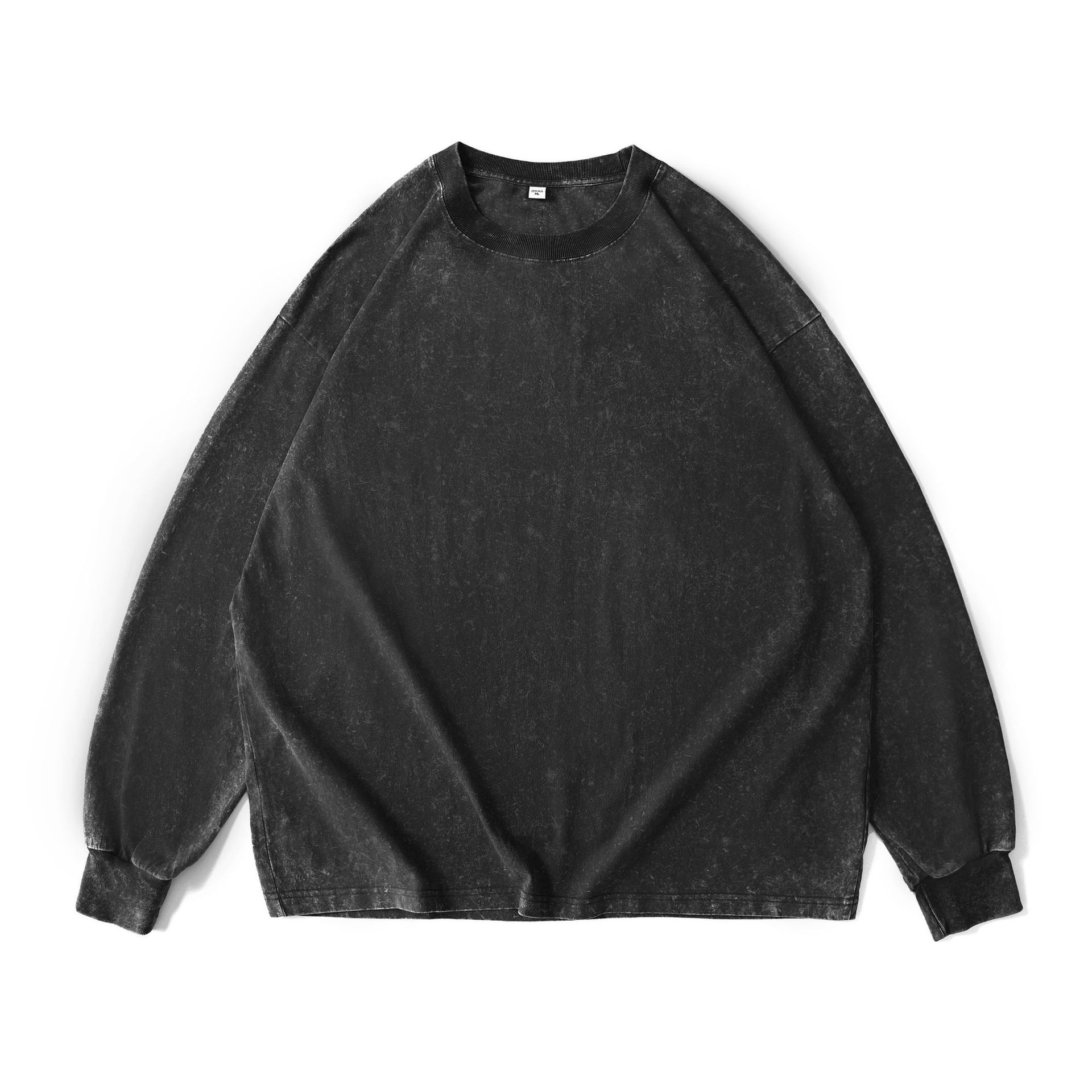 Men's Washed Long-Sleeve T-Shirt, Retro Loose Fit, Versatile Base Layer Top
