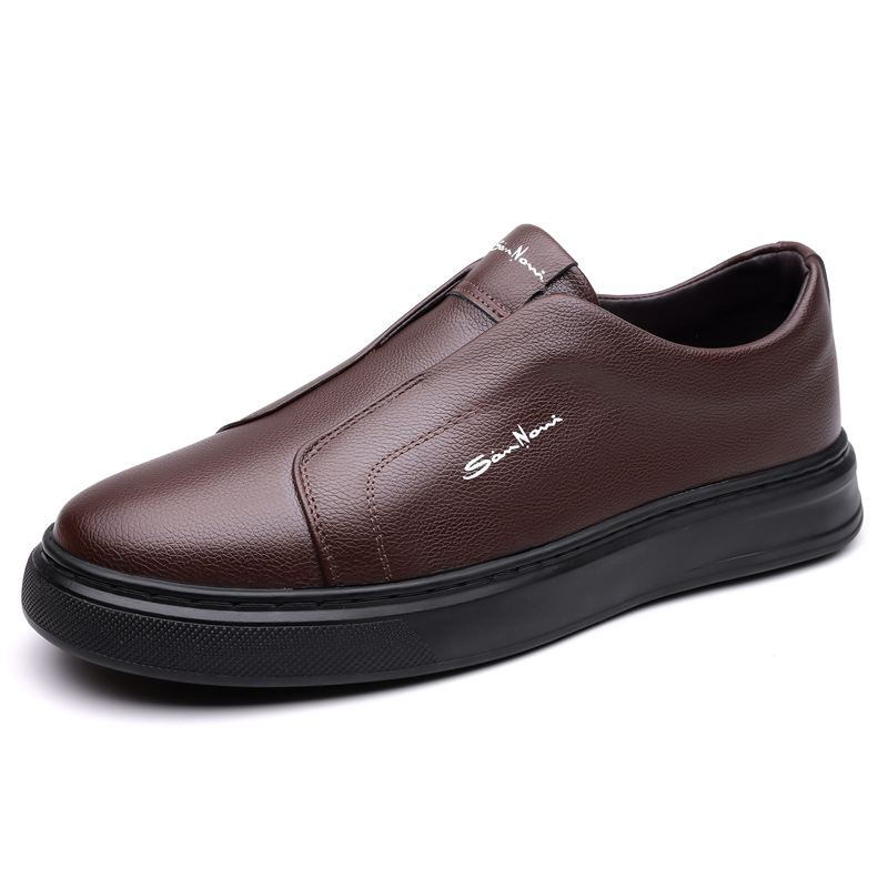Men's casual soft-soled rubber comfortable breathable non-slip leather shoes