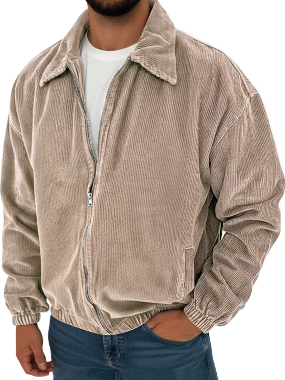 Men's vintage corduroy fashion casual long-sleeved jacket with pockets