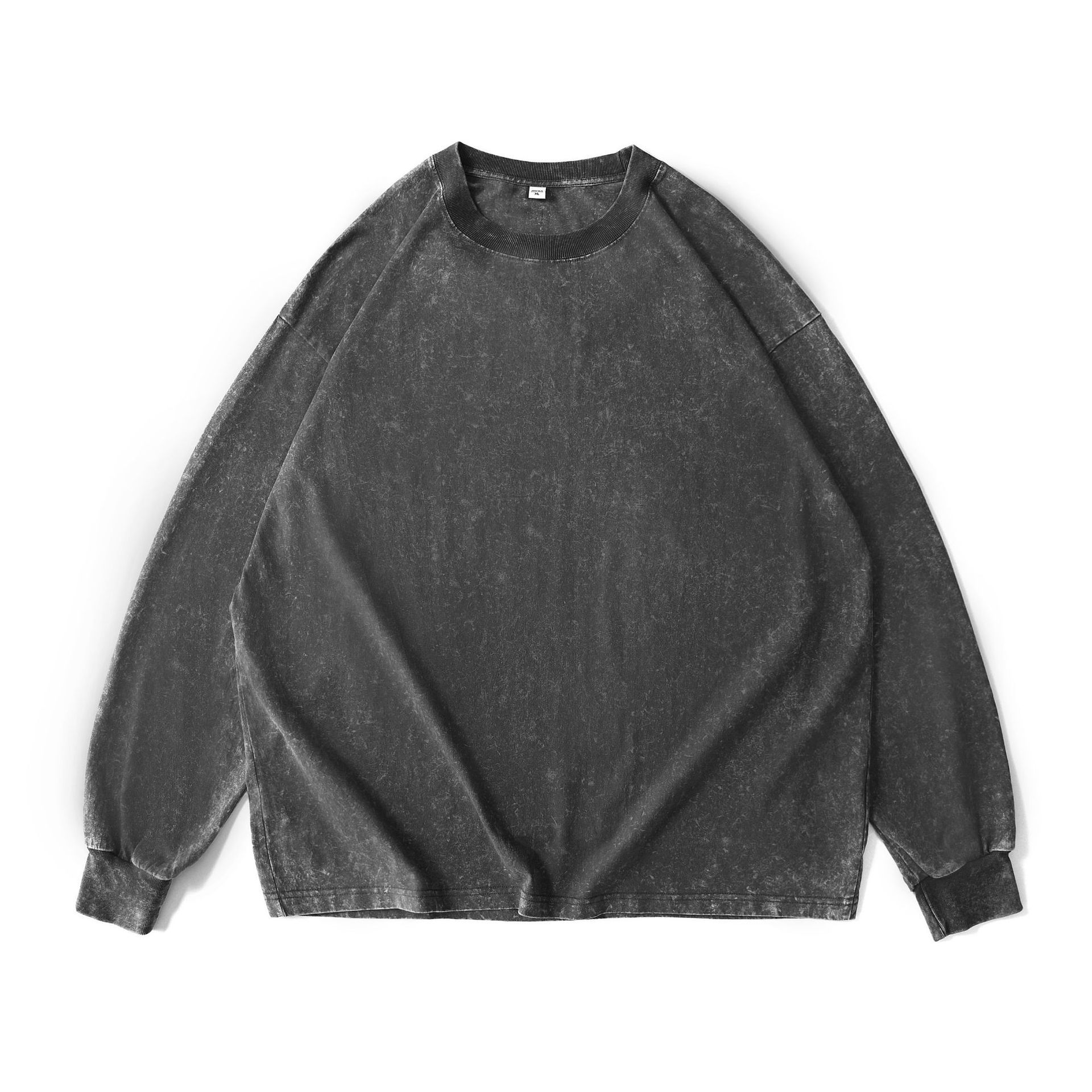 Men's Washed Long-Sleeve T-Shirt, Retro Loose Fit, Versatile Base Layer Top