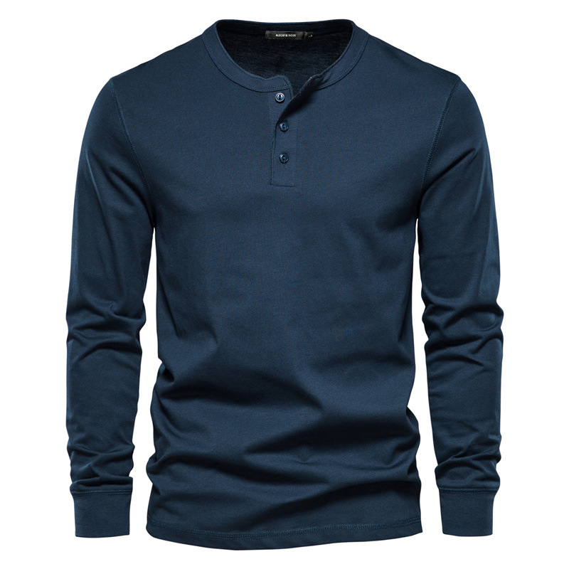 Men’s Clean Style Everyday Comfort Long Sleeve Henley Shirt