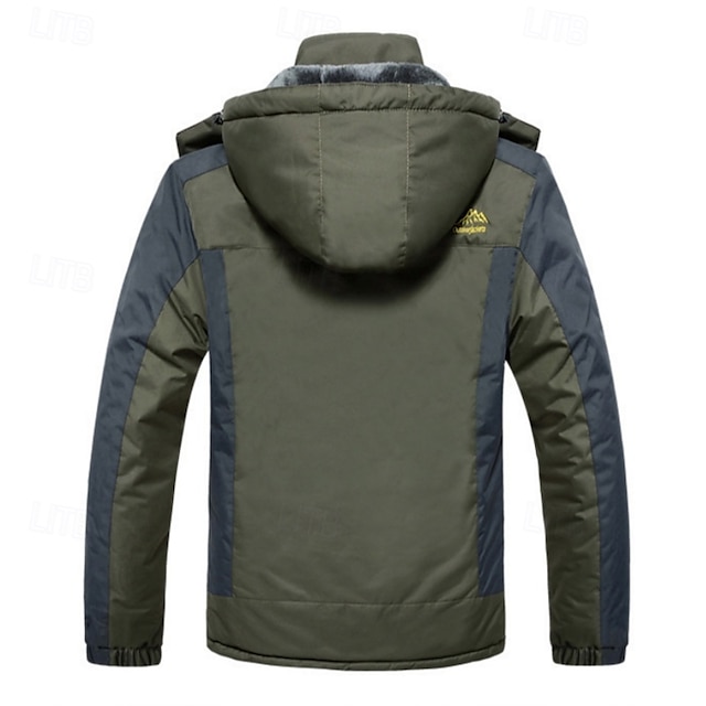 Men's Winter Outdoor Warm Fleece Lined Waterproof Windproof Jacket