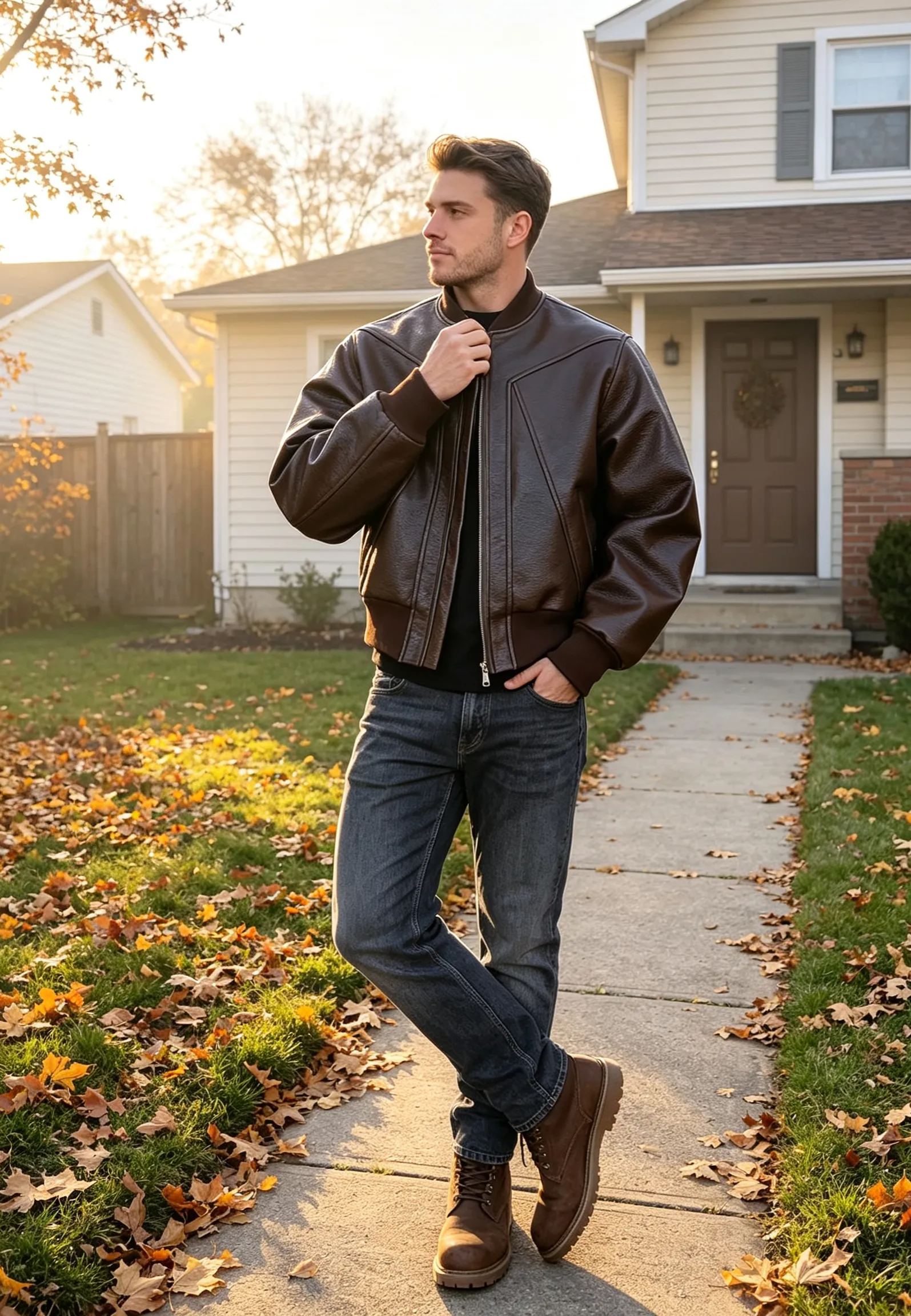 Men's Vintage-Inspired Classic Stand Collar Zip-Up Jacket