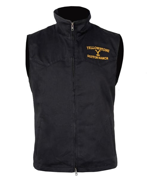 Yellow Stone John Dutton Vest TV Series Black Wool Vest
