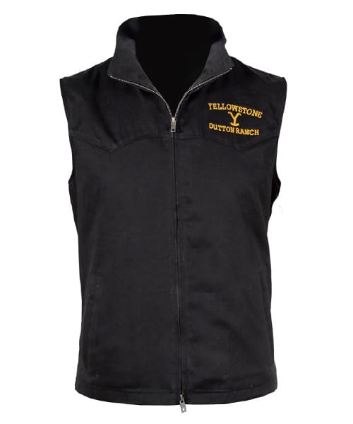 Yellow Stone John Dutton Vest TV Series Black Wool Vest