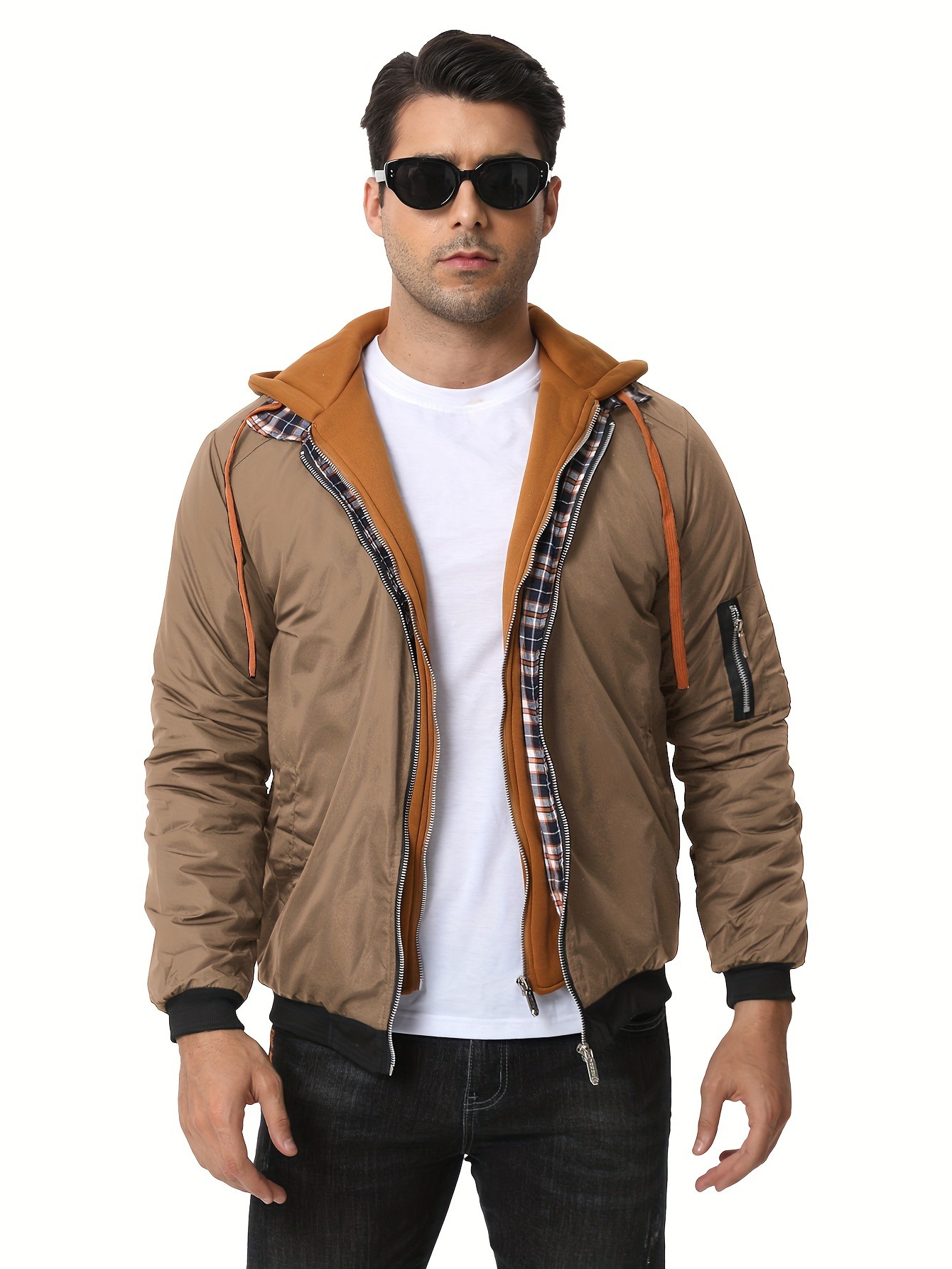 Men Can’t Resist These Workwear-Style Hooded Jackets with Plaid Lining