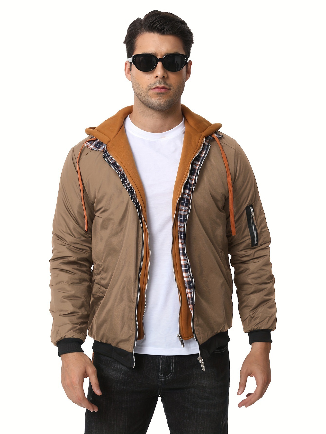 Men Can’t Resist These Workwear-Style Hooded Jackets with Plaid Lining