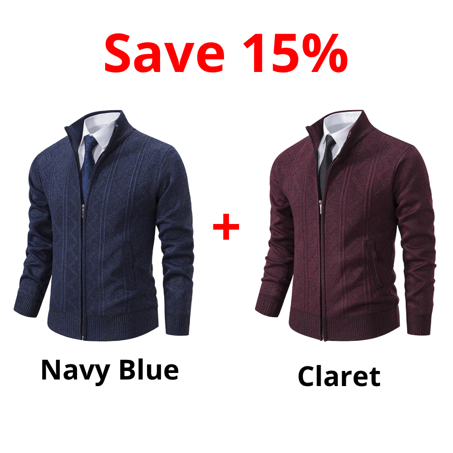 Men'S Knitted Top Slim High Neck Long Sleeve Sweater Cardigan Warm Coat Cardigan Mens Sweater Fall
