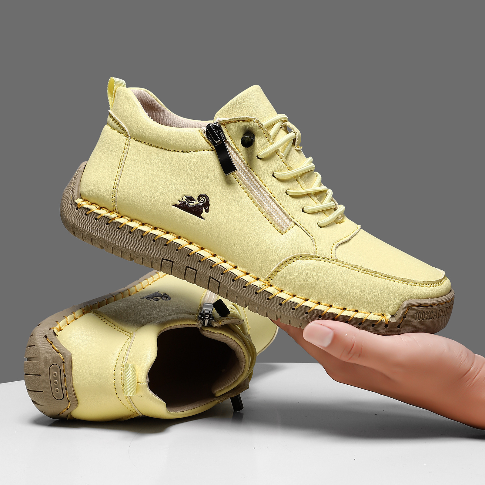 ⏰ Dernier jour - 50 % de réduction 🔥 Chaussures orthopédiques en cuir de veau unisexes 👞 Durables, antidérapantes | Imperméables | Maintien de la voûte plantaire | Soulagement de la douleur