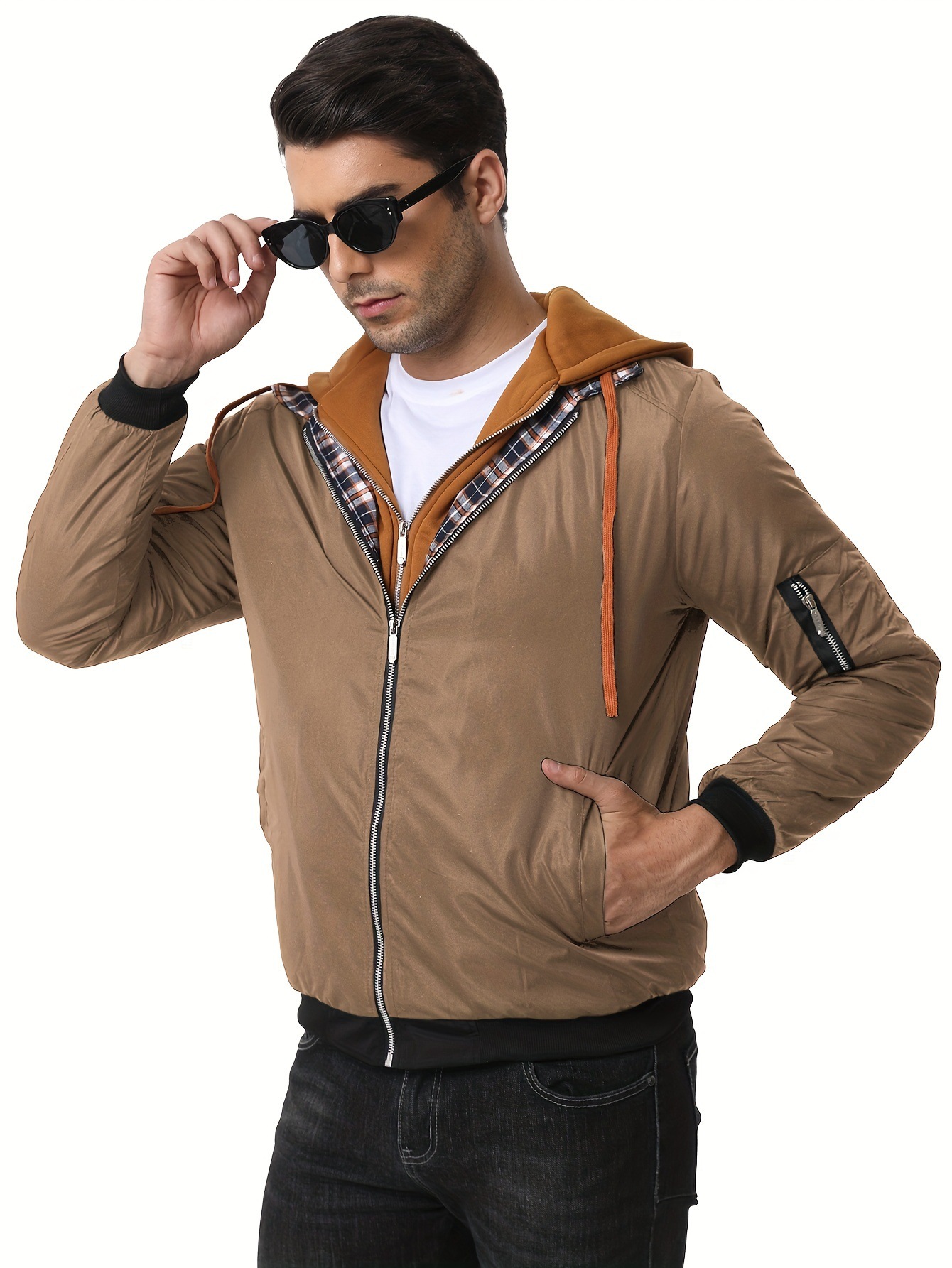 Men Can’t Resist These Workwear-Style Hooded Jackets with Plaid Lining