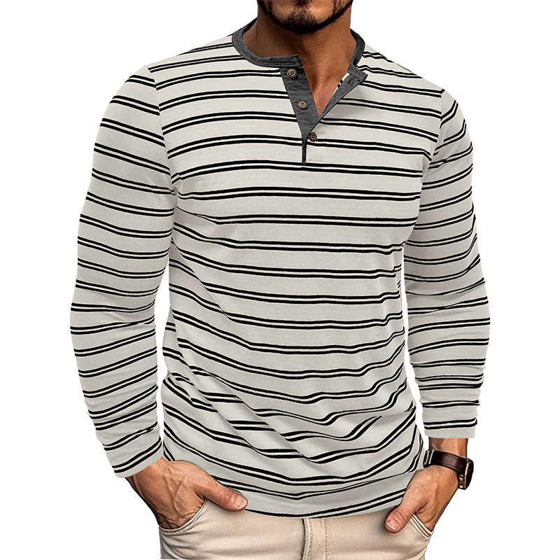 [Copy]Clearance sale 70% off - Men's Fashion Retro Washed Distressed Cotton Lapel Long Sleeve Polo Shirt