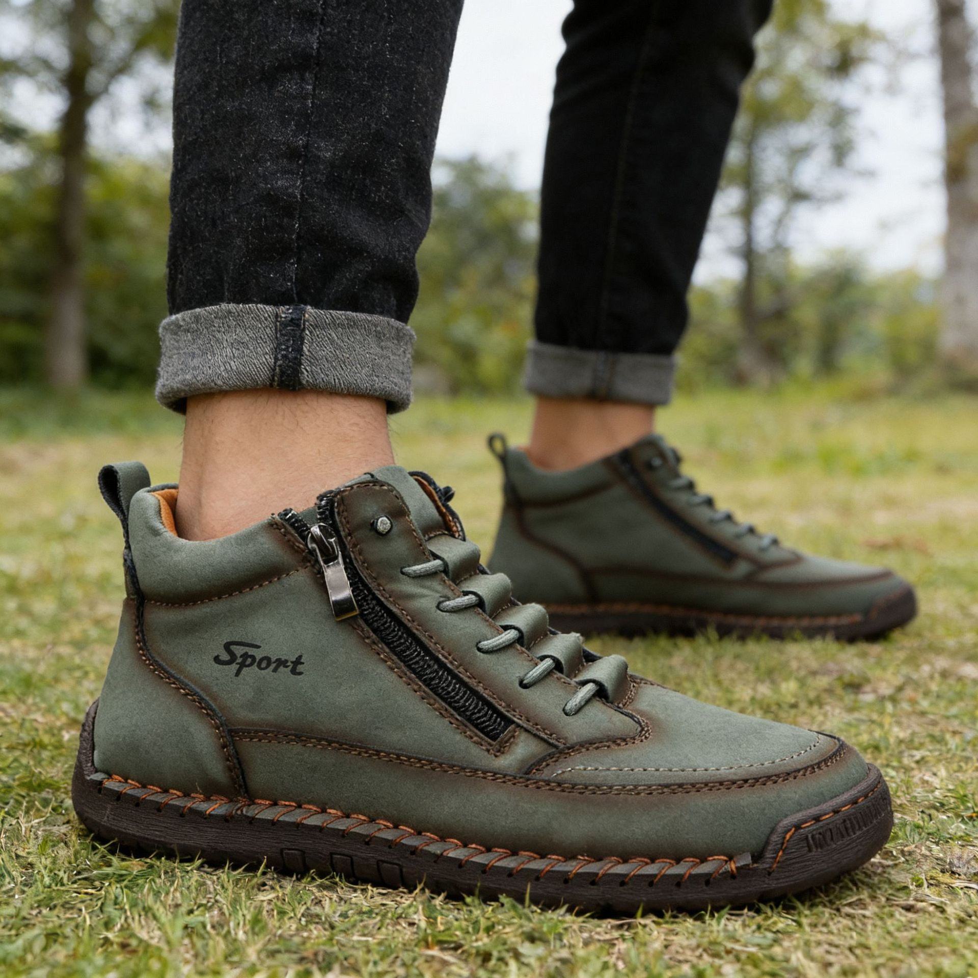 [Copy]Bottes décontractées en cuir pour hommes – Confortables pour la marche et la conduite (‑70% Offre Limitée)