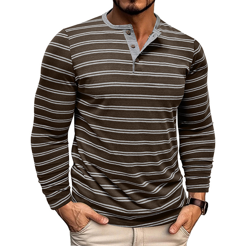 [Copy]Clearance sale 70% off - Men's Fashion Retro Washed Distressed Cotton Lapel Long Sleeve Polo Shirt