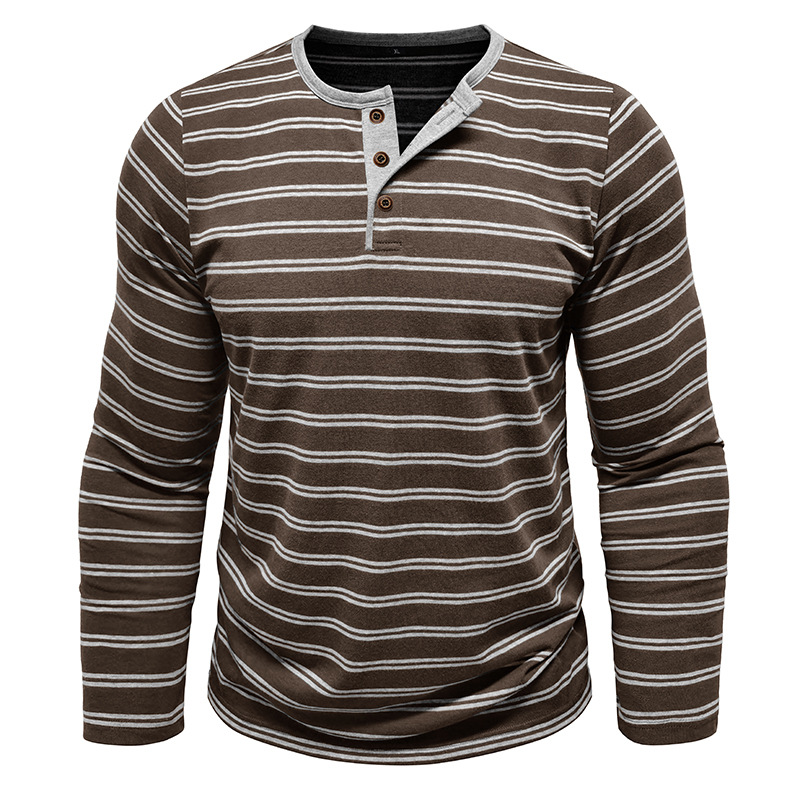 [Copy]Clearance sale 70% off - Men's Fashion Retro Washed Distressed Cotton Lapel Long Sleeve Polo Shirt