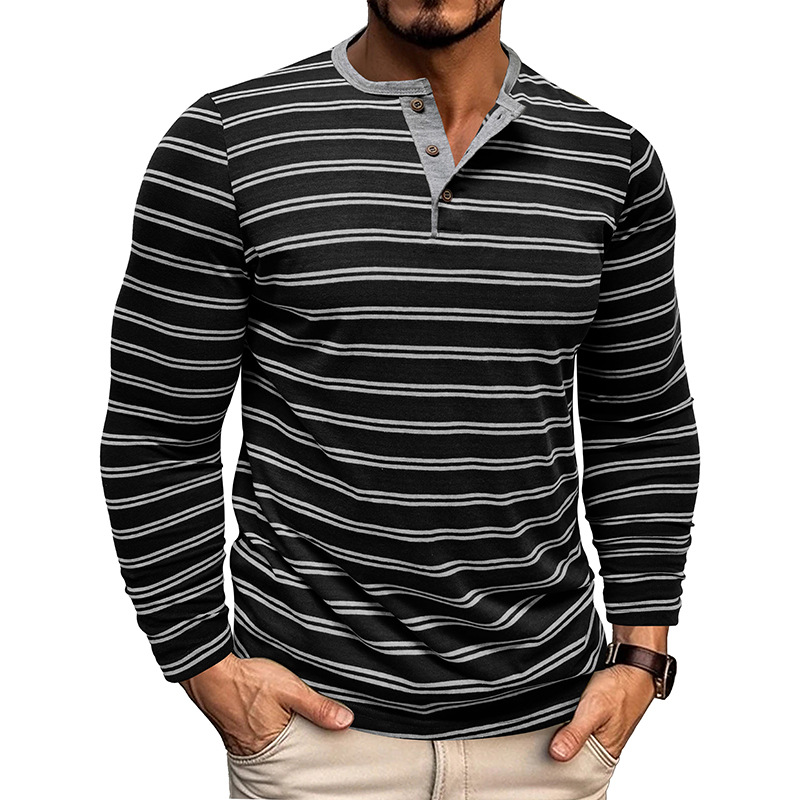 [Copy]Clearance sale 70% off - Men's Fashion Retro Washed Distressed Cotton Lapel Long Sleeve Polo Shirt