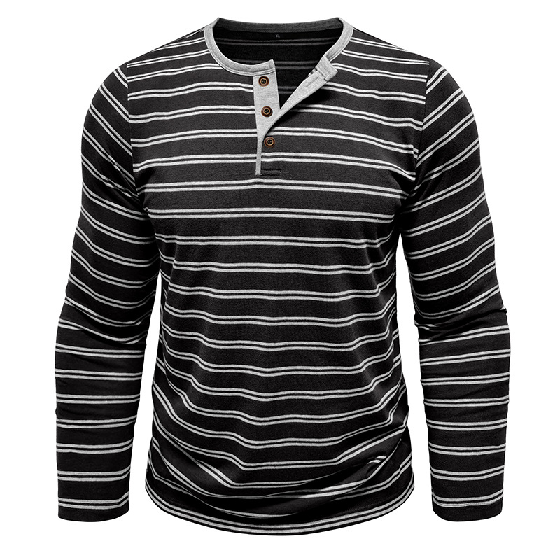 [Copy]Clearance sale 70% off - Men's Fashion Retro Washed Distressed Cotton Lapel Long Sleeve Polo Shirt