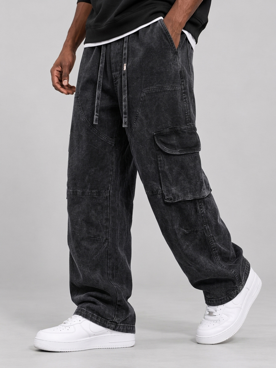 Men's Washed Cotton Cargo Pants – Relaxed Fit, Everyday Comfort